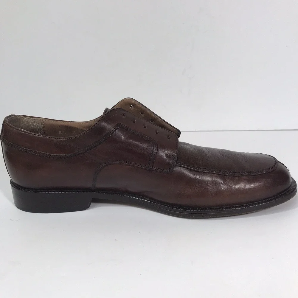 Bostonian Florentine Dress Shoes Men 8.5 M Brown Leather Apron Toe Made in Italy